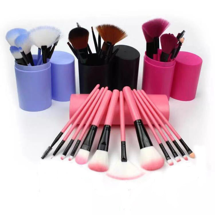 12-Piece Professional Makeup Brush Set for Face & Eyes