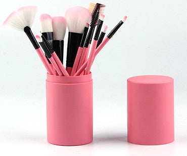 12-Piece Professional Makeup Brush Set for Face & Eyes