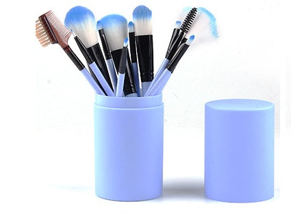 12-Piece Professional Makeup Brush Set for Face & Eyes