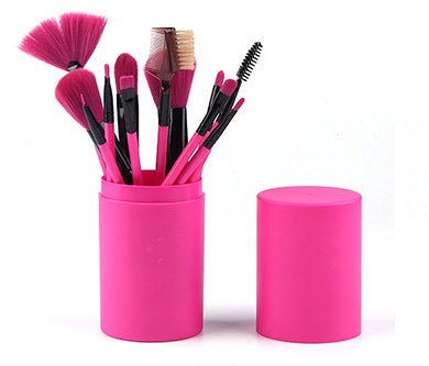12-Piece Professional Makeup Brush Set for Face & Eyes