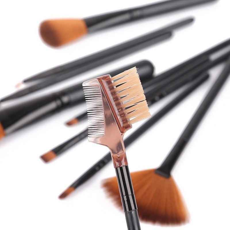 12-Piece Professional Makeup Brush Set for Face & Eyes